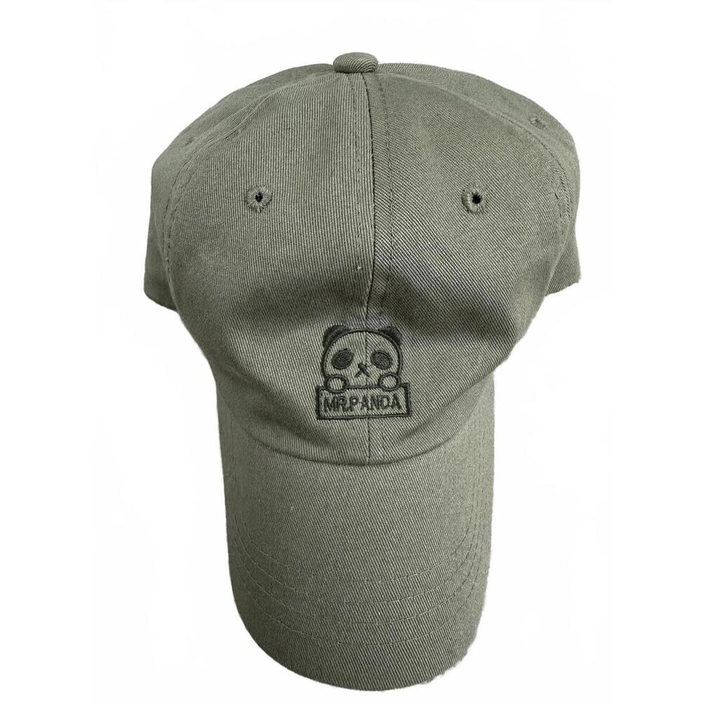 Embroidered Mr. Panda Baseball Hat Cap Green
